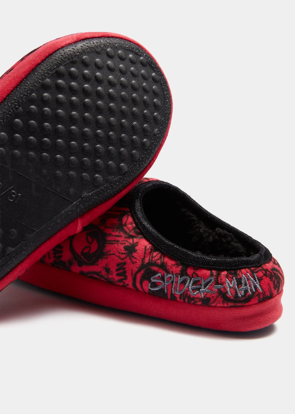 Kids Black & Red Spider-Man Print Mule Slippers (Younger 10-Older 2) - Size 1 Image 2