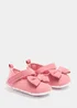 Pink Cord Soft Sole Baby Ballet Flats (Newborn-18mths) - Age 0 - 3 Months Image 1
