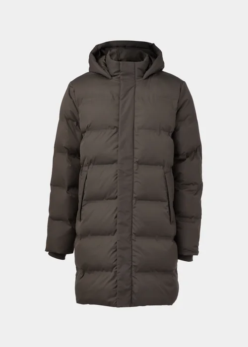 Brown Long Length Showerproof Puffer Coat - S Image 5