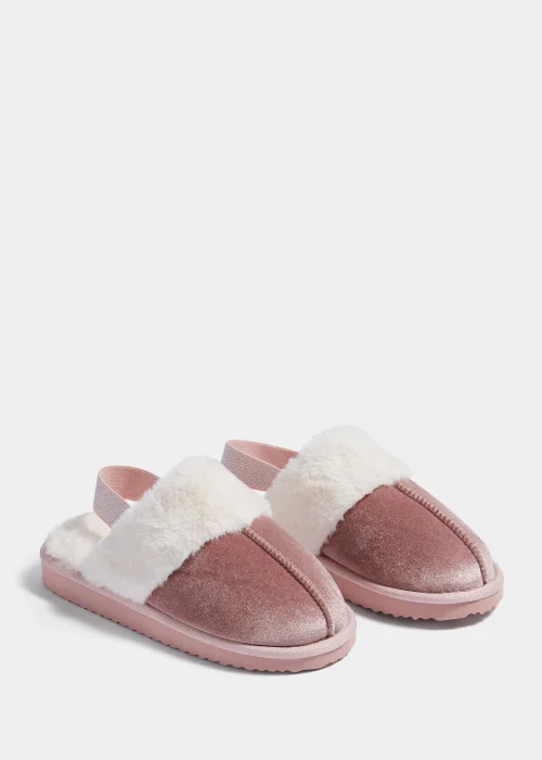 Girls Pink Glitter Mule Slipper (Younger 13-Older 5) - Size 3 Image 1