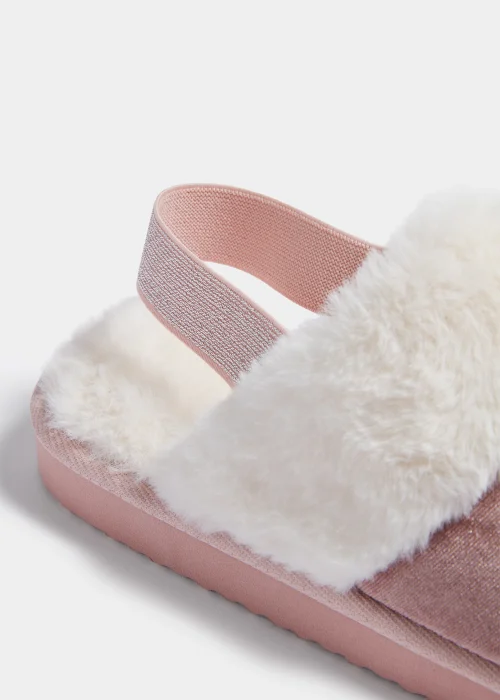 Girls Pink Glitter Mule Slipper (Younger 13-Older 5) - Size 3 Image 2