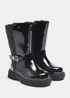 Girls Black Patent Knee High Boots (Younger 4-12) - Size 4 Infants Image 1