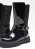 Girls Black Patent Knee High Boots (Younger 4-12) - Size 4 Infants Image 2