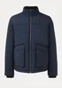 Navy Funnel Neck Water-Resistant Puffa Jacket - S Image 5