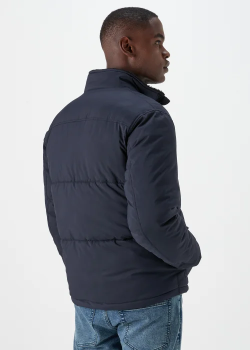 Navy Funnel Neck Water-Resistant Puffa Jacket - S Image 2