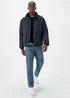 Navy Funnel Neck Water-Resistant Puffa Jacket - S Image 4