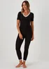 Black Thermal Top & Leggings Set - Size 8-10 Image 1