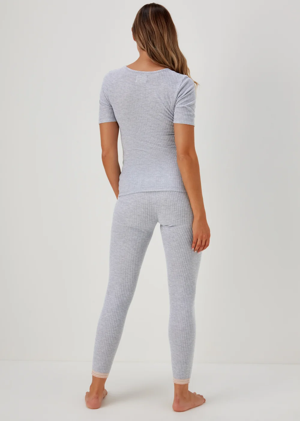 Grey Thermal Top & Leggings Set - Size 8-10 Image 2