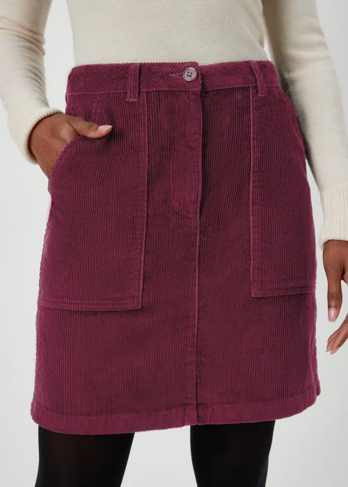 Burgundy Cord Mini Skirt - 8 Image 3