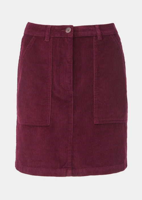 Burgundy Cord Mini Skirt - 8 Image 5