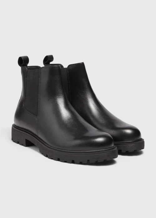 Black Real Leather Cleated Chelsea Boots - Size 3 Image 1