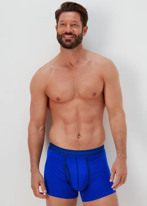 3 Pack Blue Geo Print Keyhole Trunks - Small Image 3