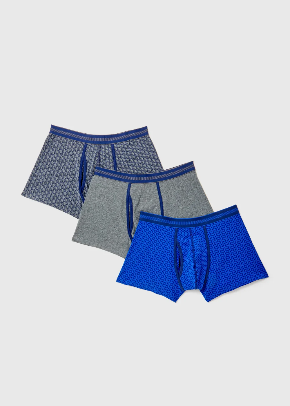3 Pack Blue Geo Print Keyhole Trunks - Small Image 2