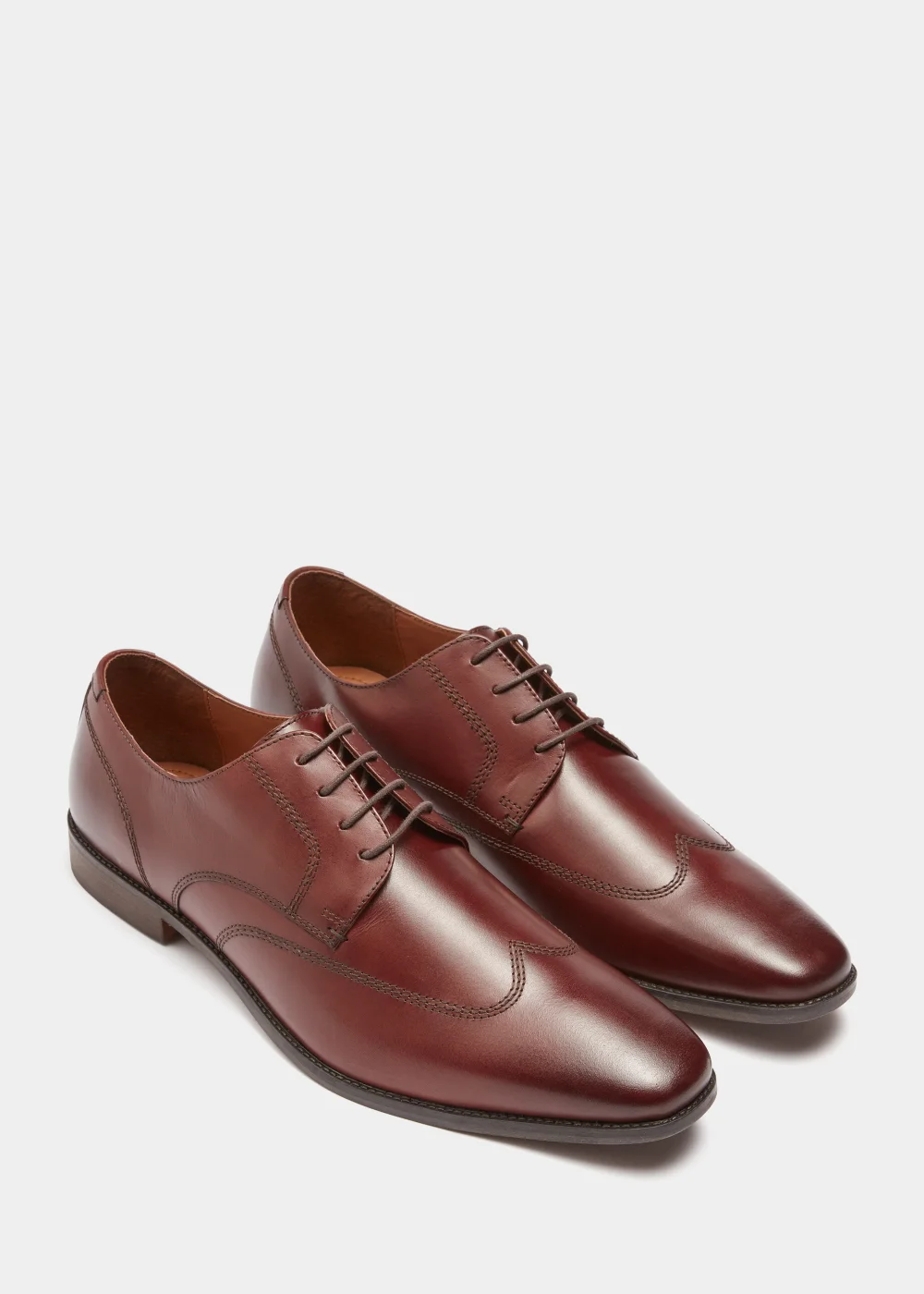 Brown Real Leather Brogues - Size 6 Image 1