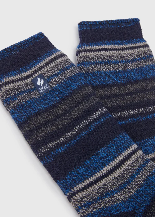 Heat Holders Navy Stripe Socks - 6-11 Image 2