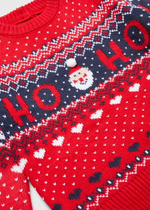 Girls Red Christmas Knitted Jumper (9mths-3yrs) - 2-3 Yrs Image 2