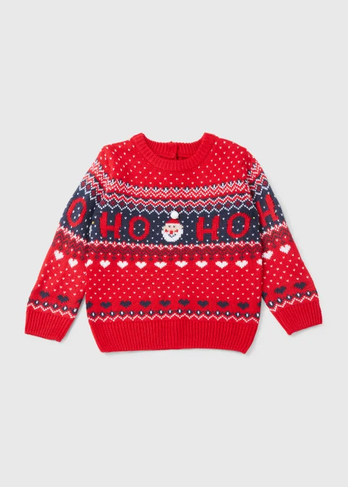 Girls Red Christmas Knitted Jumper (9mths-3yrs) - 2-3 Yrs Image 1