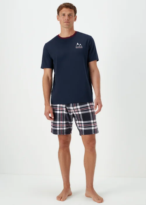 Navy Fleece Short Pyjama Set - Extra small Image 1