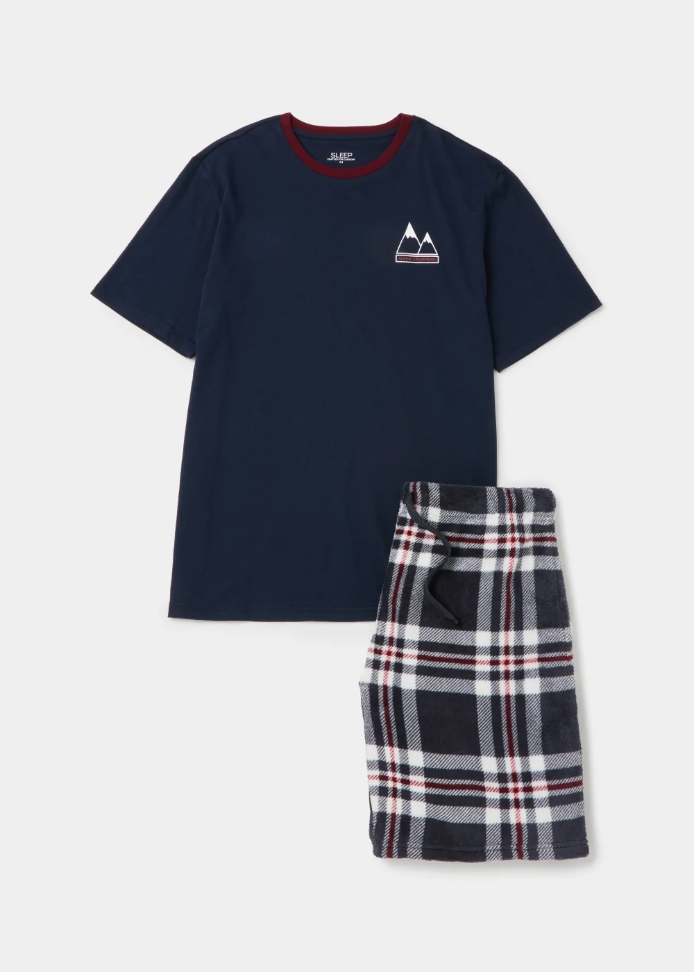 Navy Fleece Short Pyjama Set - Extra small Image 4