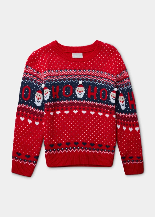 Girls Mini Me Red Christmas Jumper (4-13yrs) - 4 Yrs Image 1