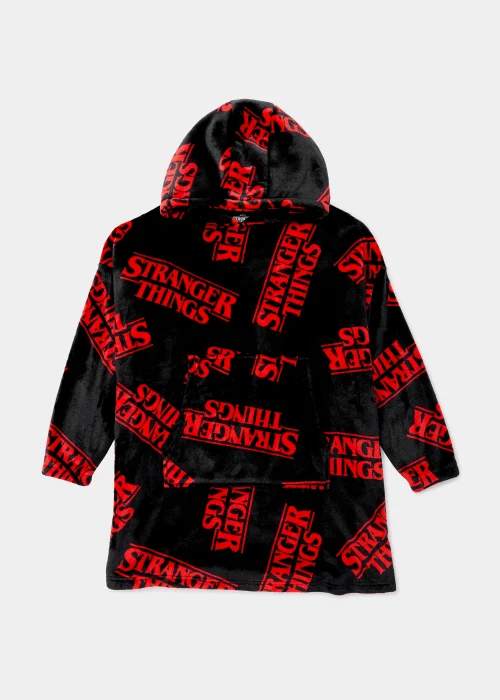 Kids Black Stranger Things Snuggle Hoodie (7-13yrs) - Age 7 - 13 Years Image 1