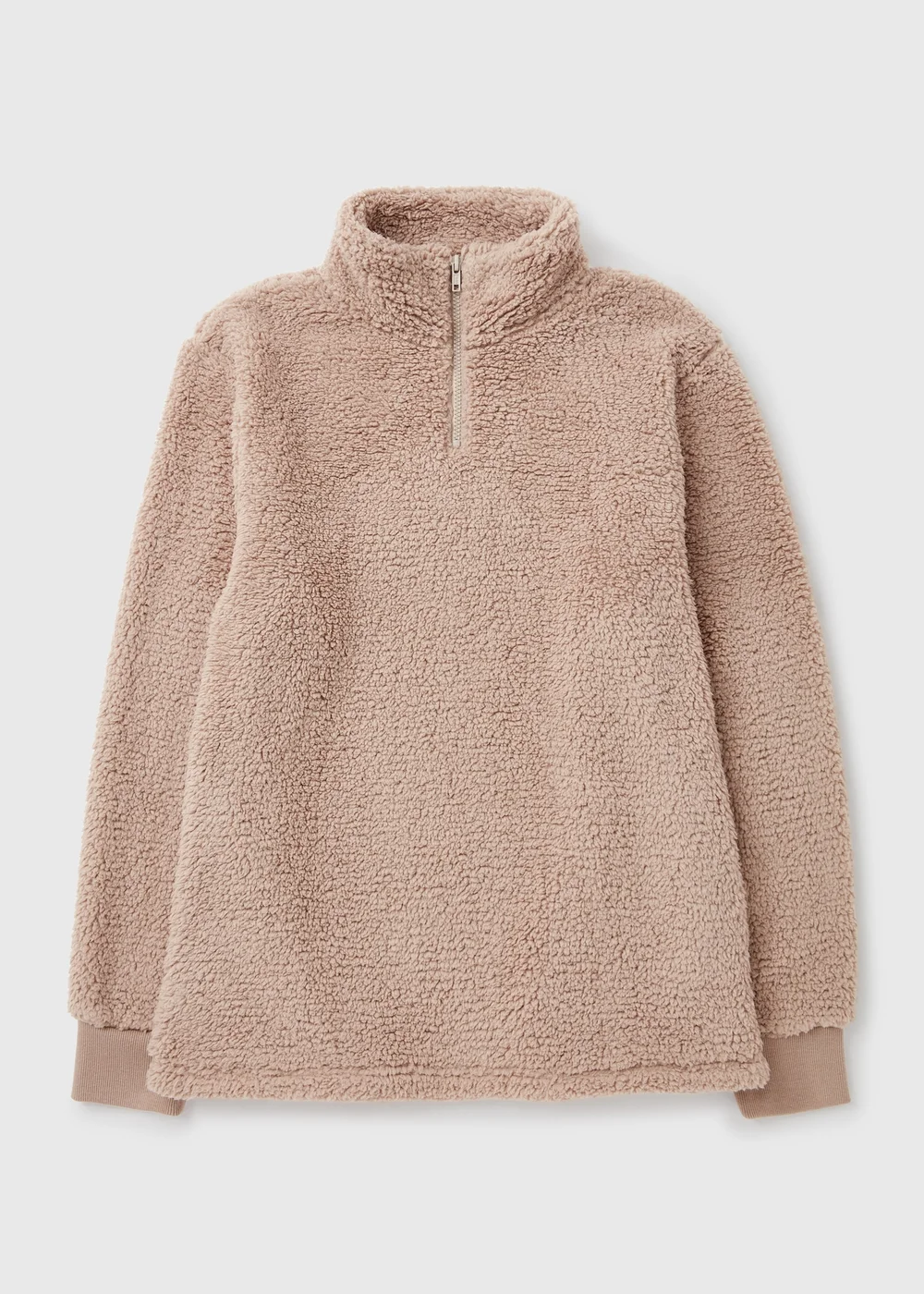 Stone 1/4 Zip Fleece Lounge Top - S Image 4