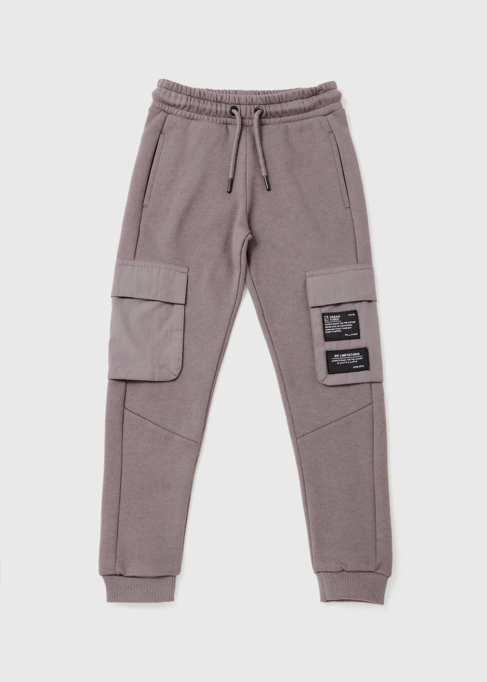 Boys Grey Jersey Cargo Joggers (4-13yrs) - Age 4 Years Image 1