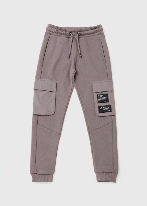 Boys Grey Jersey Cargo Joggers (4-13yrs) - Age 4 Years Image 1