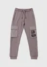 Boys Grey Jersey Cargo Joggers (4-13yrs) - Age 4 Years Image 1