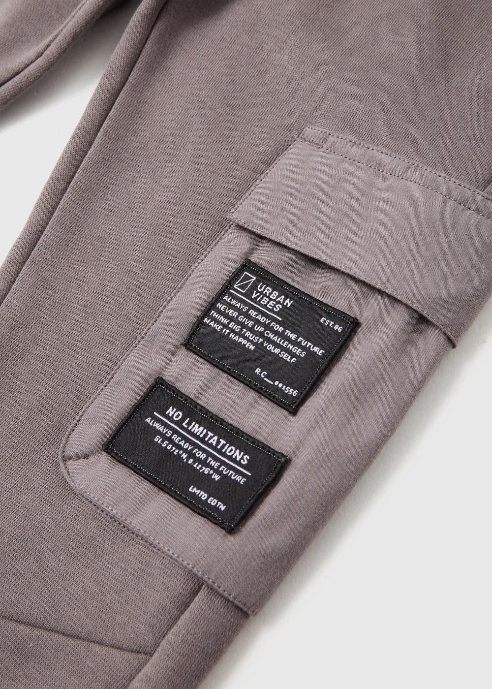 Boys Grey Jersey Cargo Joggers (4-13yrs) - Age 4 Years Image 2