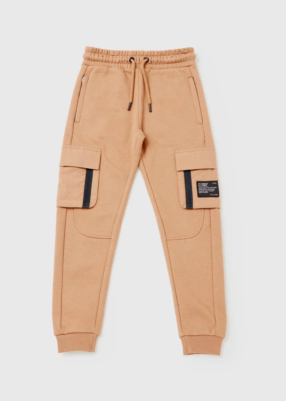 Boys Tan Jersey Cargo Joggers (4-13yrs) - Age 4 Years Image 1
