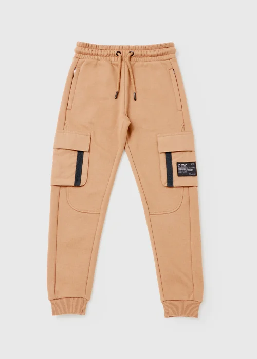Boys Tan Jersey Cargo Joggers (4-13yrs) - Age 4 Years Image 1