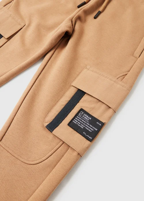 Boys Tan Jersey Cargo Joggers (4-13yrs) - Age 4 Years Image 2