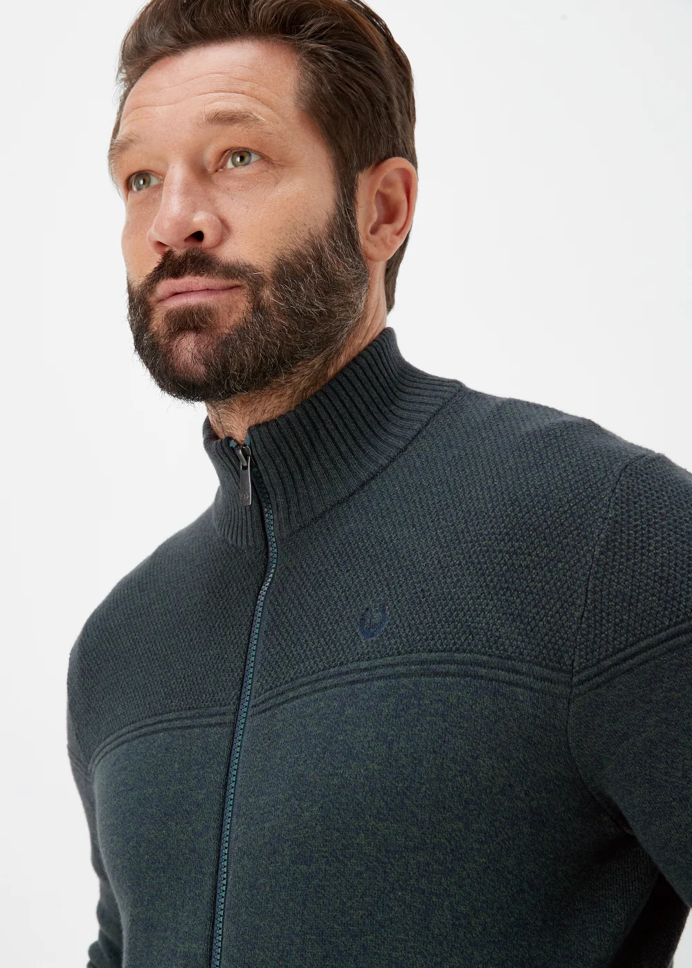 Lincoln Green Funnel Neck Zip Up Jumper - S Image 3