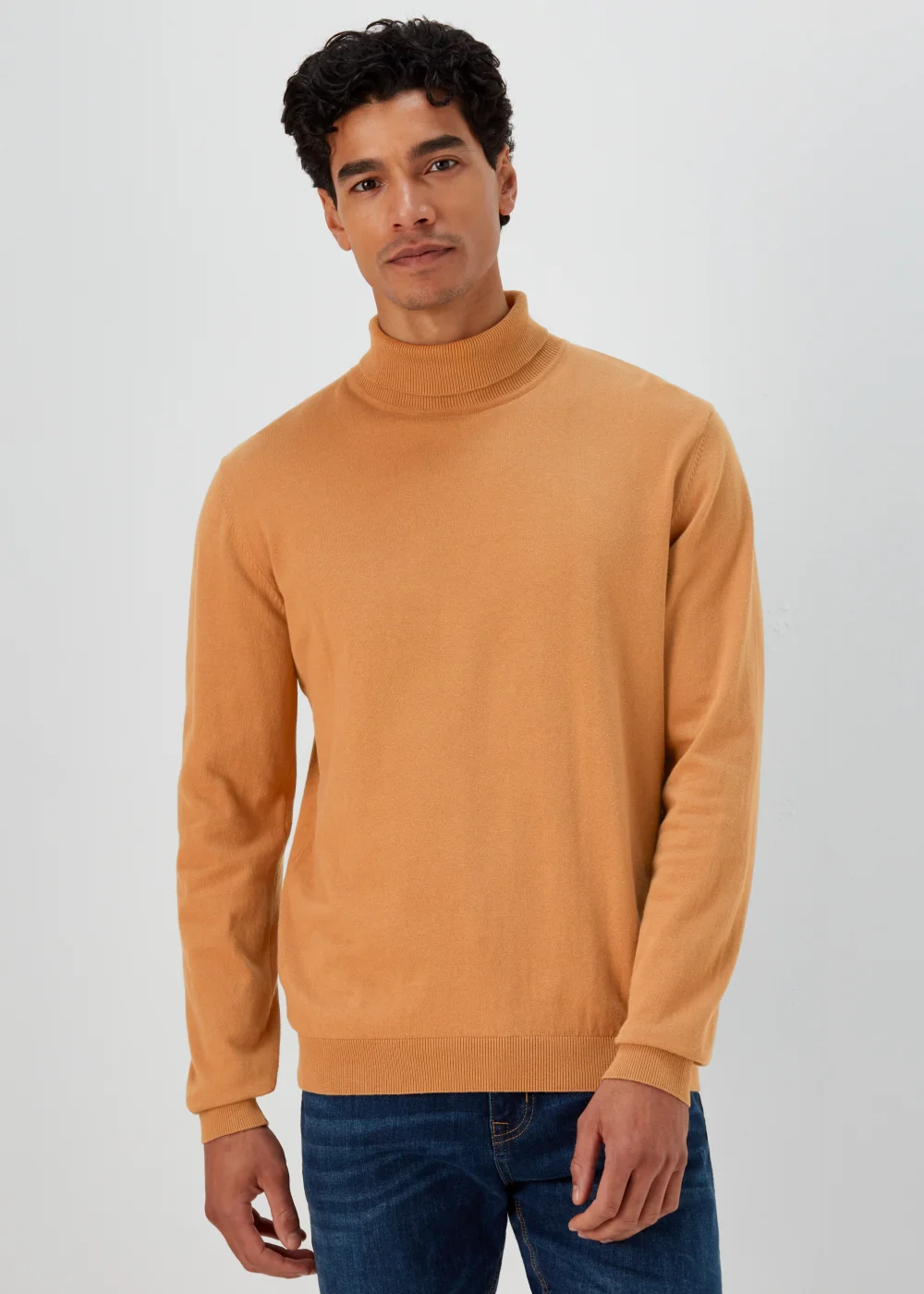 Tan Roll Neck Jumper - S Image 1