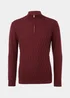 Burgundy Textured 1/4 Zip Jumper - Small Image 5