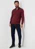 Burgundy Textured 1/4 Zip Jumper - Small Image 4