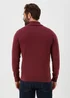 Burgundy Textured 1/4 Zip Jumper - Small Image 2