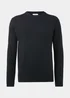 Navy Ribbed Texture Crew Neck Jumper - Small Image 5