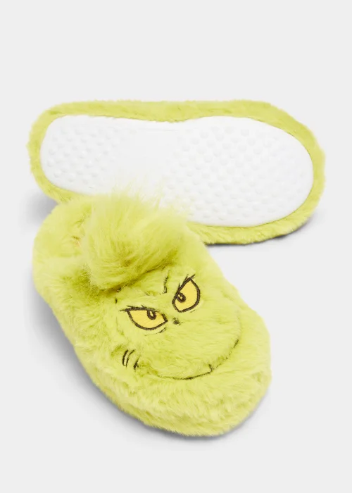 Kids Green The Grinch Christmas Mule Slippers (Younger 10-Older 6) - Size 1 Image 2