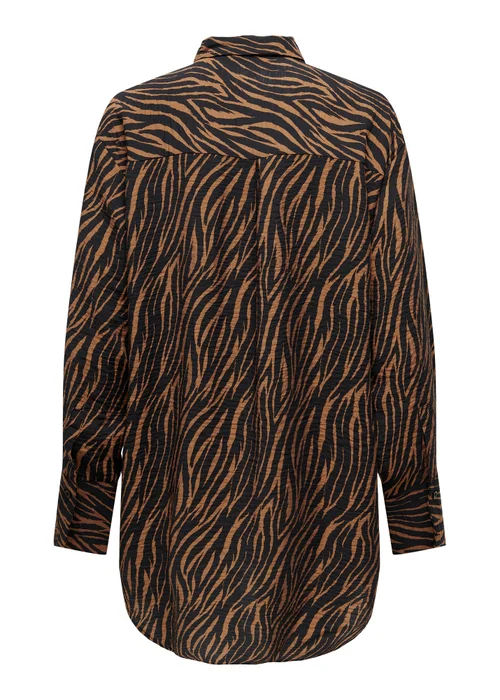 JDY Barbara Brown Zebra Print Shirt - Size 8 Image 6