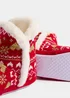 Red Metallic Fair Isle Slipper Boots - Small Image 2