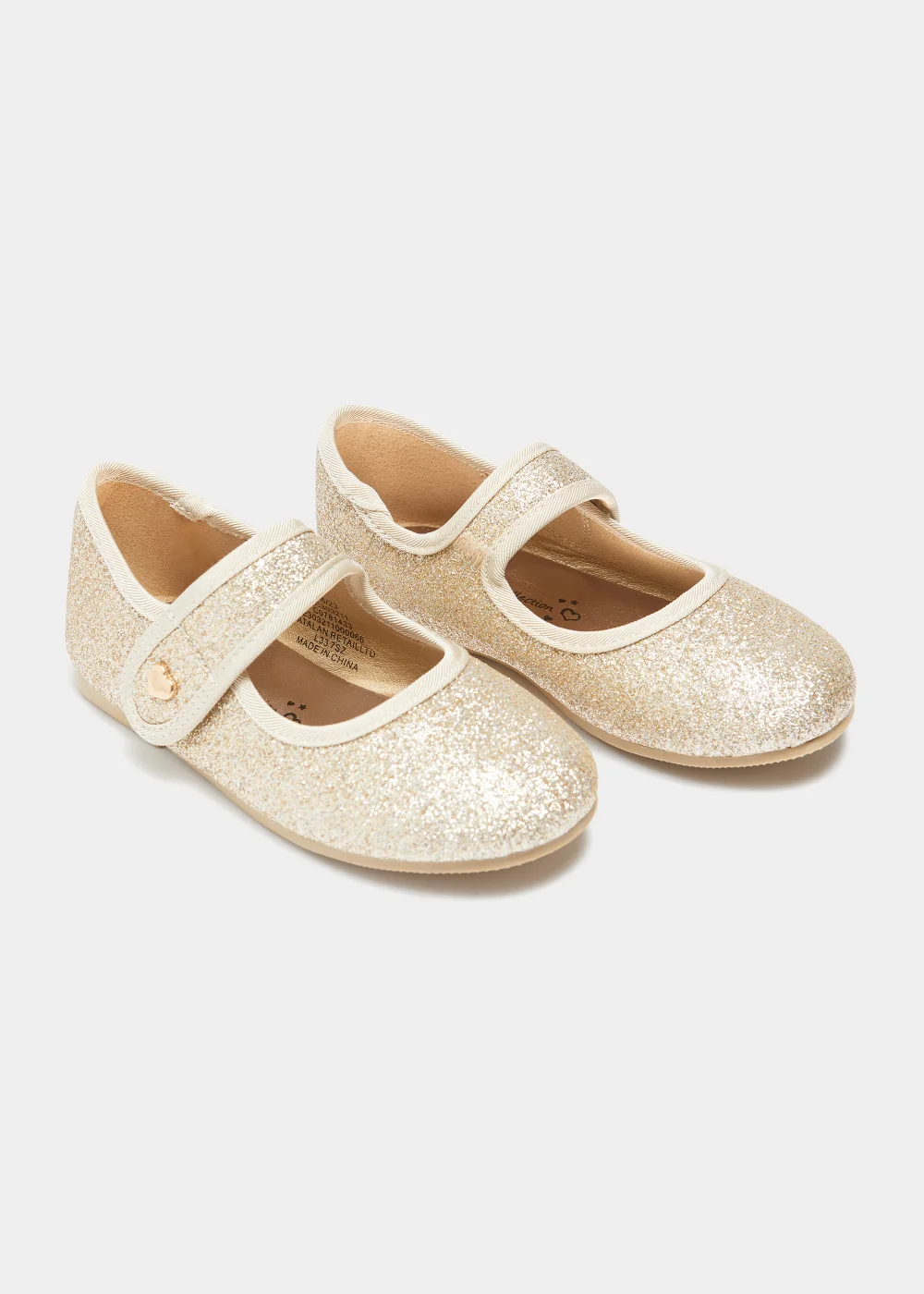 Girls Gold Glitter Ballet Flats (Younger 4-Older 2) - Size 1 Image 1
