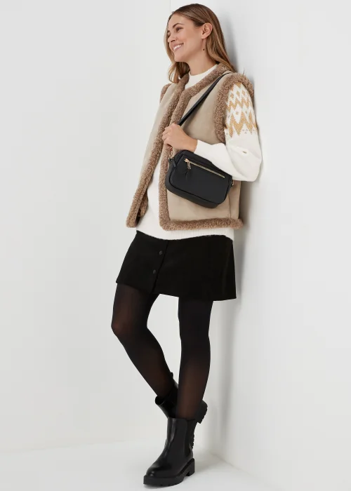 Cream Metallic Fair Isle Jumper - XS Image 4