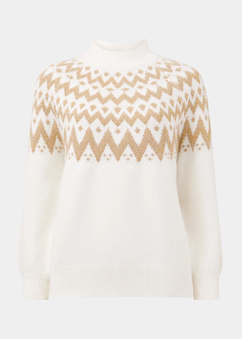 Cream Metallic Fair Isle Jumper - XS Image 5