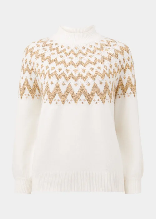 Cream Metallic Fair Isle Jumper - XS Image 5