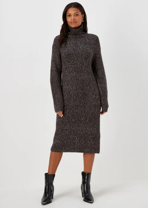 Charcoal Twist Yarn Roll Neck Dress - XS Image 1