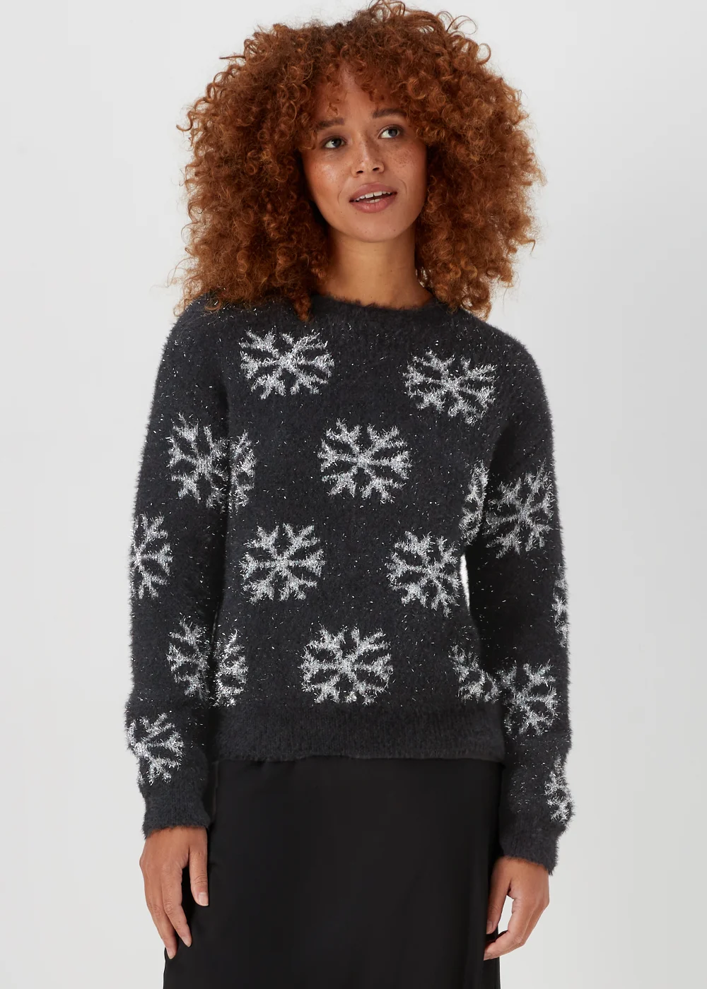 Black Christmas Snowflake Jumper - XS Image 1
