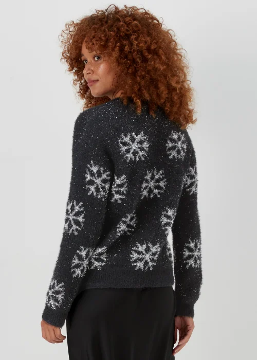 Black Christmas Snowflake Jumper - XS Image 2