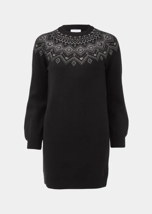 Black Sparkle Yoke Tunic Dress - XS Image 5